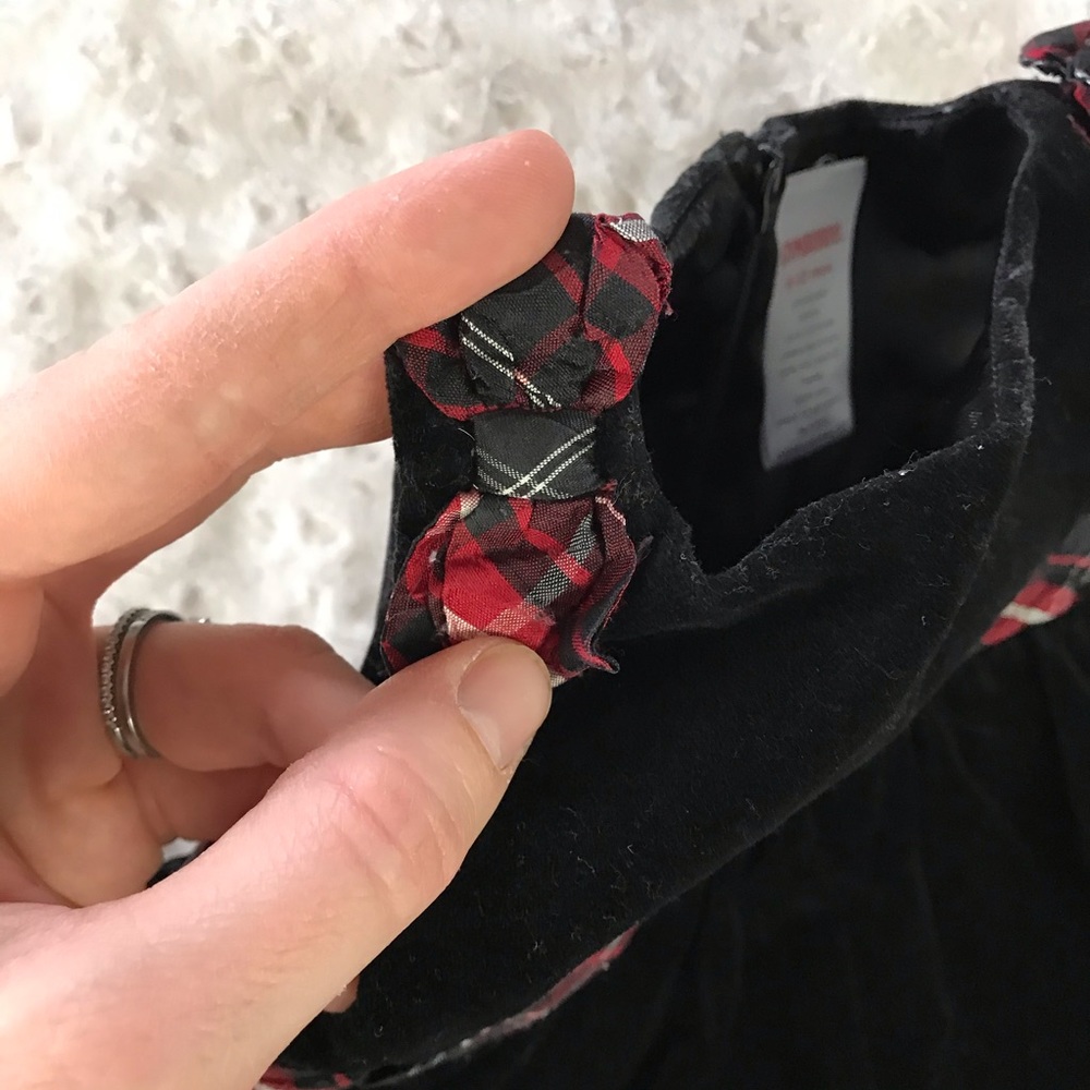 Gymboree Black Dress Red Plaid 6-12 Months Holiday - Picture 3 of 5
